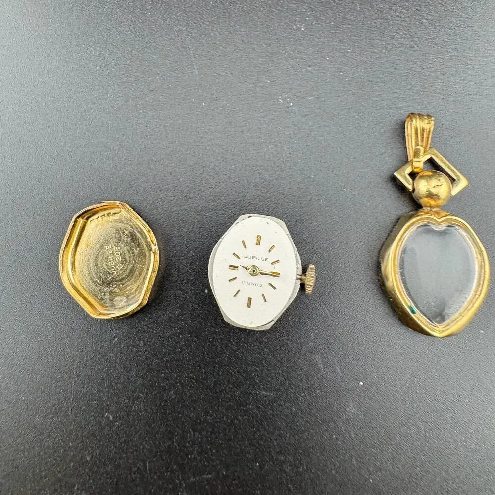 Vintage Jubilee 17 Jewel Pendant Watch Parts Repair Lot